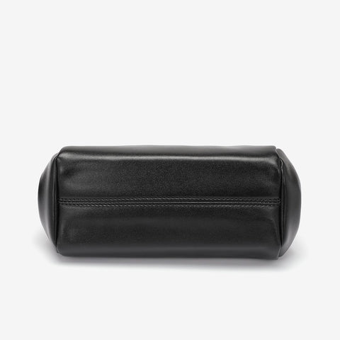 Kiss-lock PU leather crossbody bag