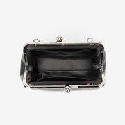 Kiss-lock PU leather crossbody bag