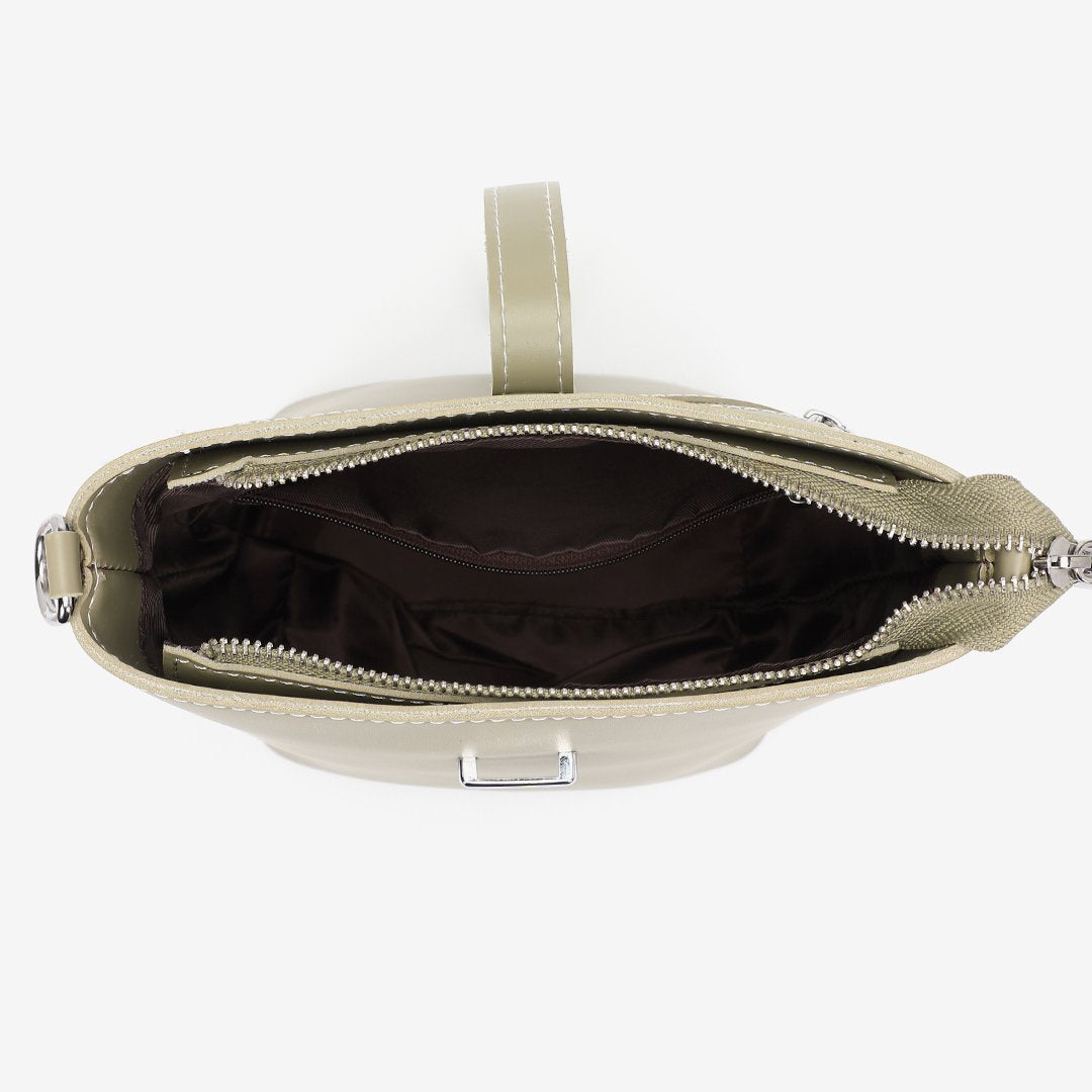 Strapped PU leather bucket bag