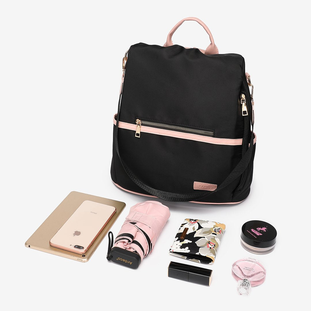 Multi-functional nylon backpack