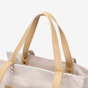 PU leather front pocket canvas tote
