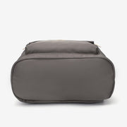 Logo stamped PU leather trim nylon backpack