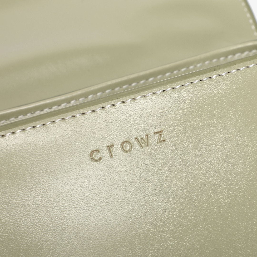 Unique metal clip-lock PU leather crossbody bag