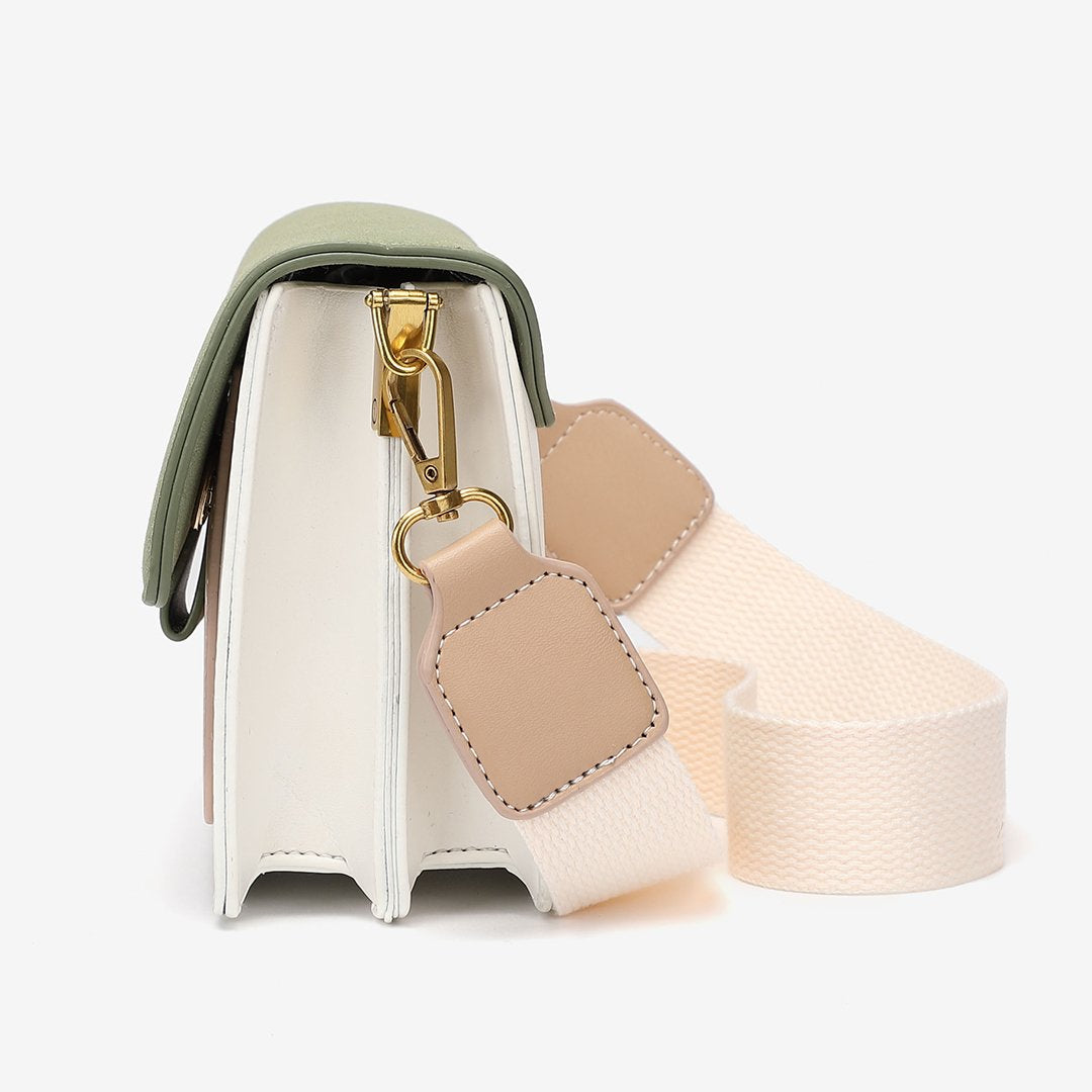 Faux suede flap PU leather crossbody bag (Extra strap)