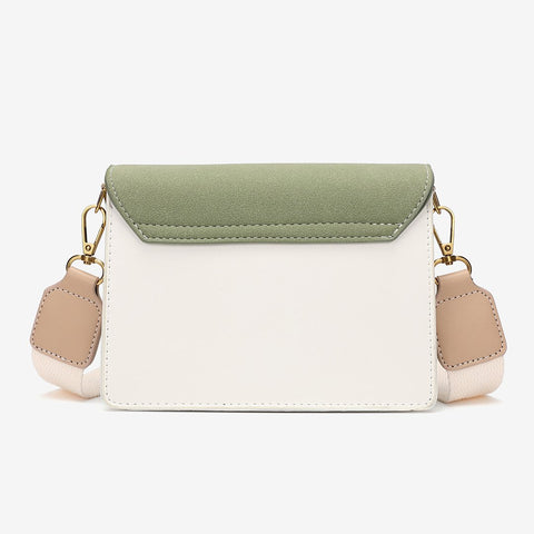 Faux suede flap PU leather crossbody bag (Extra strap)