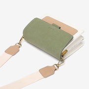 Faux suede flap PU leather crossbody bag (Extra strap)