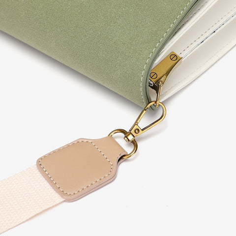 Faux suede flap PU leather crossbody bag (Extra strap)
