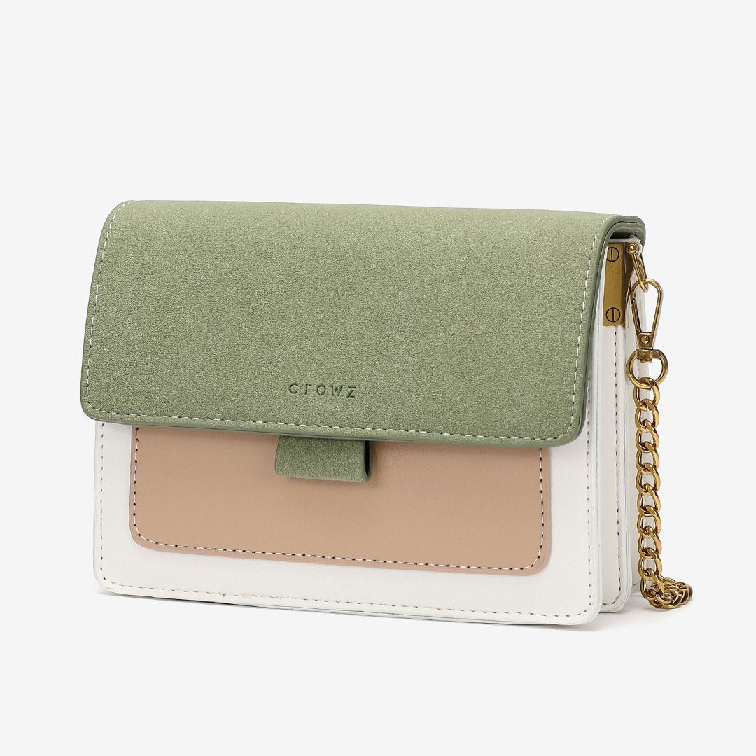 Faux suede flap PU leather crossbody bag (Extra strap)