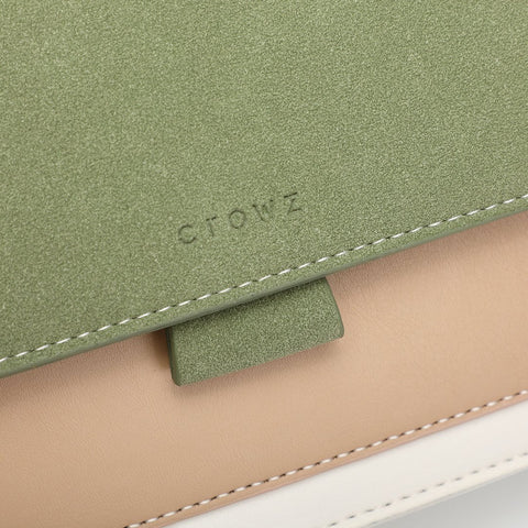 Faux suede flap PU leather crossbody bag (Extra strap)