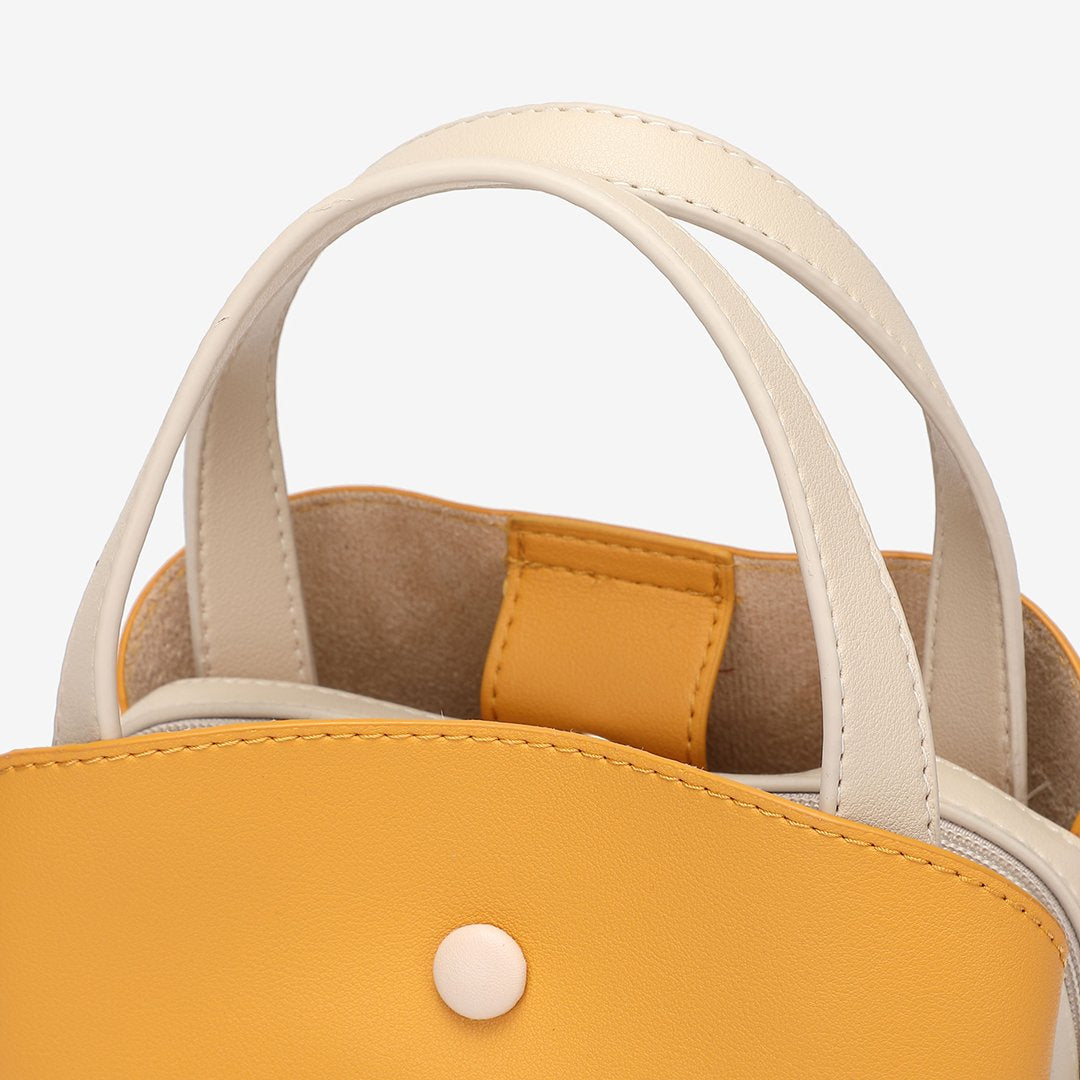 Top handle single stud PU leather crossbody bag