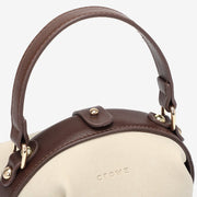 Retro snap-fastening cylindrical PU leather bucket bag