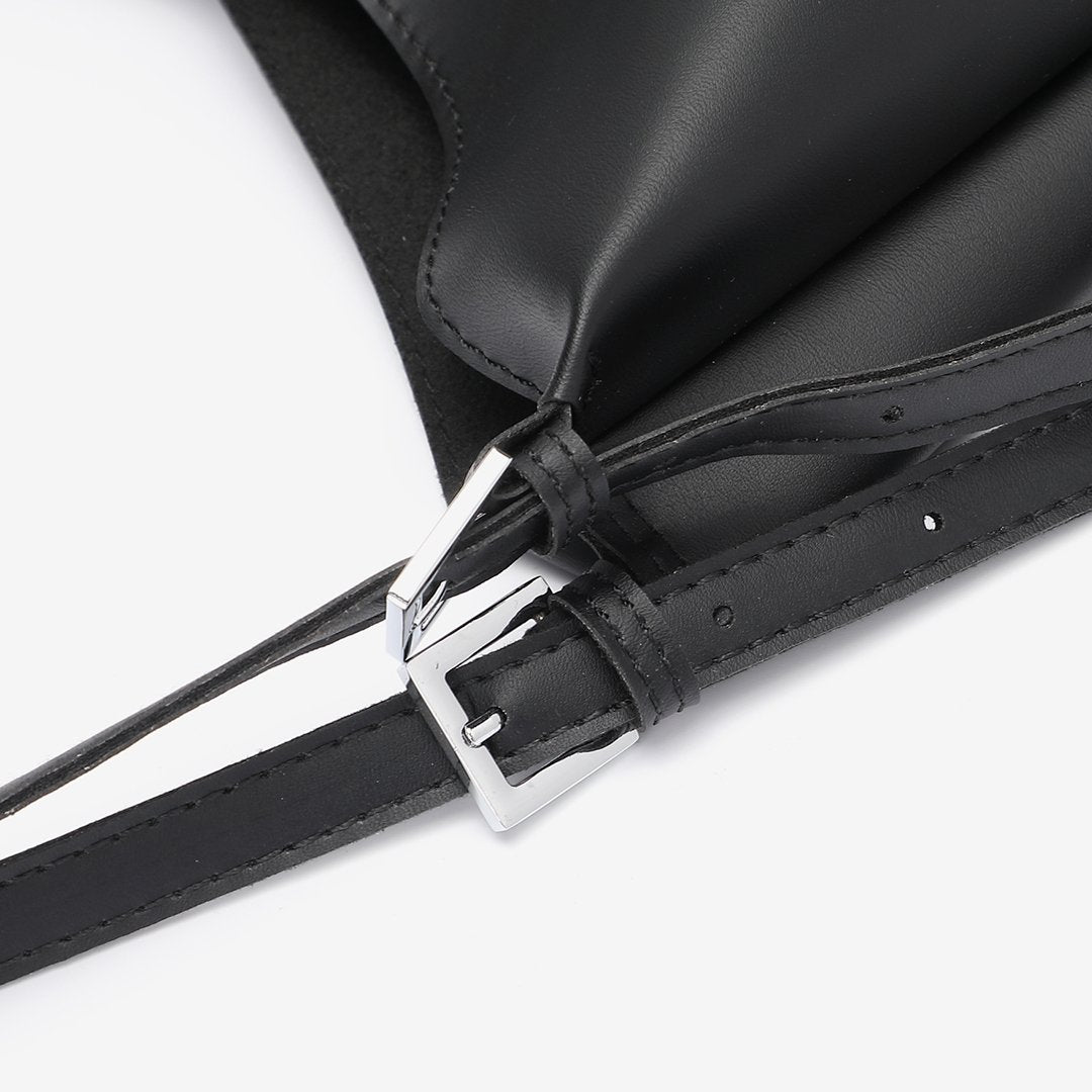 Double buckled strap large 2-in-1 soft PU leather tote