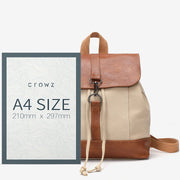 Retro PU leather lobster clasp canvas backpack