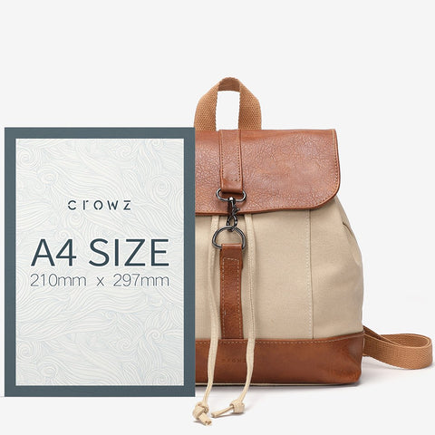 Retro PU leather lobster clasp canvas backpack