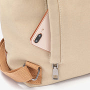 Retro PU leather lobster clasp canvas backpack