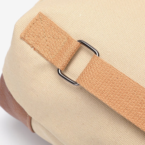 Retro PU leather lobster clasp canvas backpack