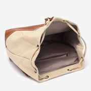 Retro PU leather lobster clasp canvas backpack