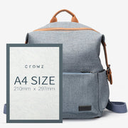 PU leather side buckled strap canvas backpack