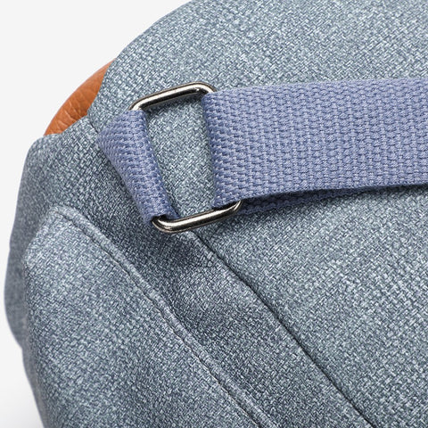 PU leather side buckled strap canvas backpack