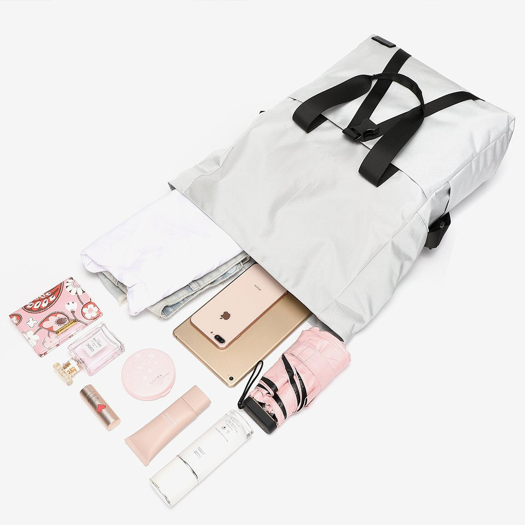 Rolled top dual-purpose unisex canvas bag