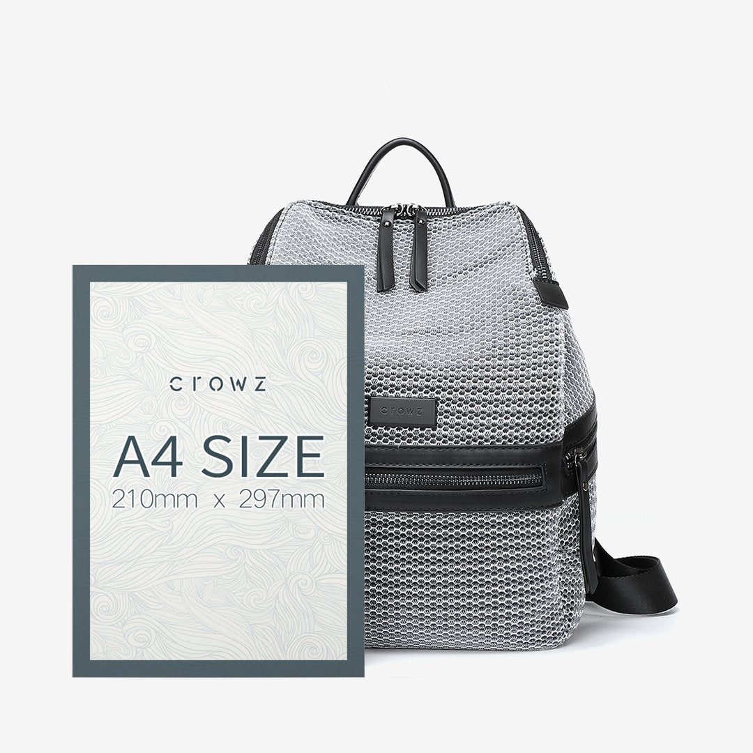 Net overlay nylon backpack