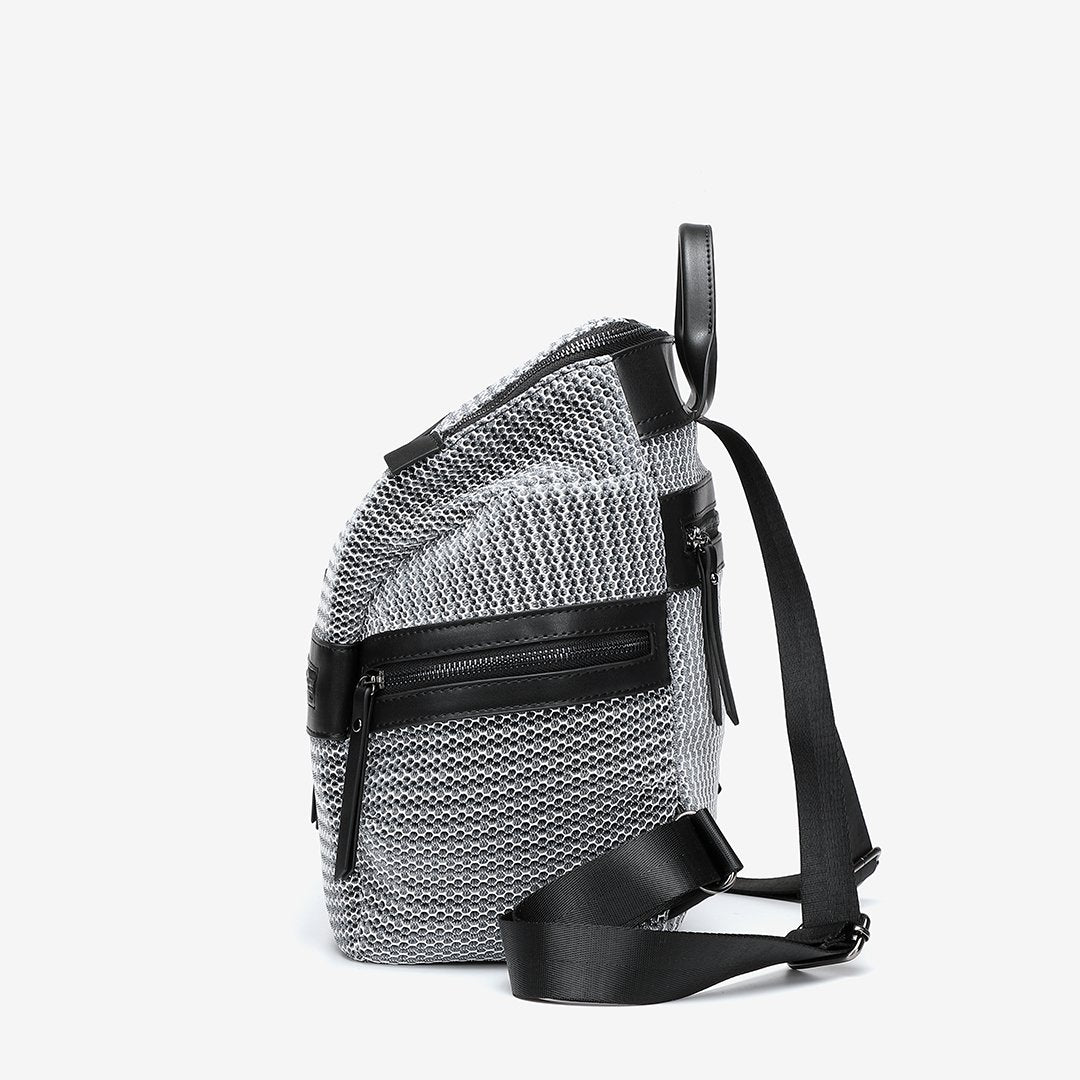 Net overlay nylon backpack