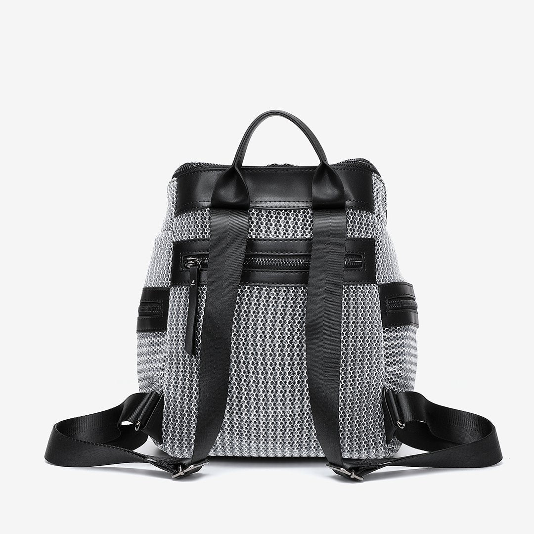 Net overlay nylon backpack