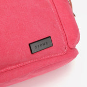 PU leather buckle-strap unisex canvas backpack