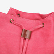PU leather buckle-strap unisex canvas backpack