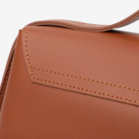 Classic flapover PU leather briefcase crossbody bag