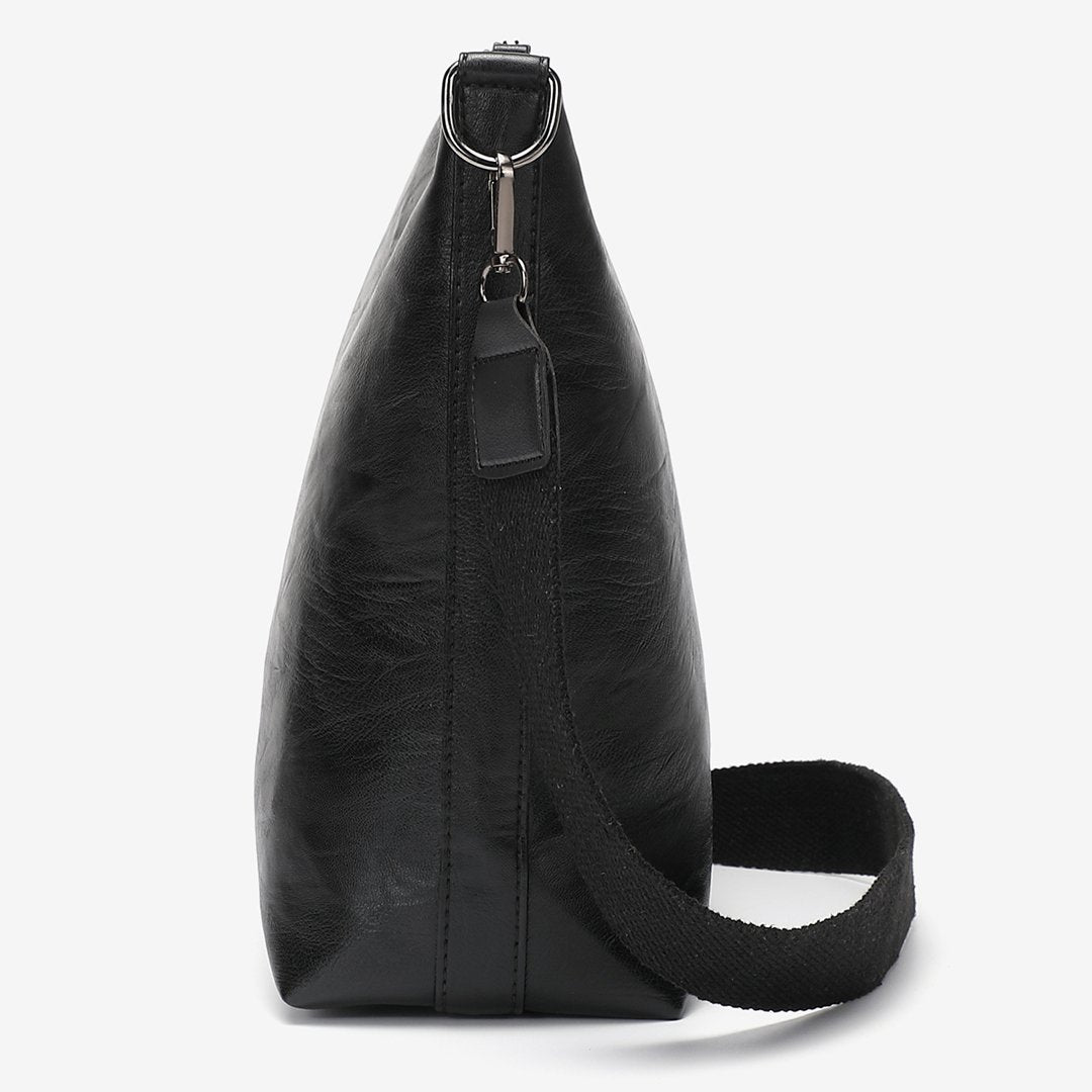 Minimalistic soft PU leather crossbody bag