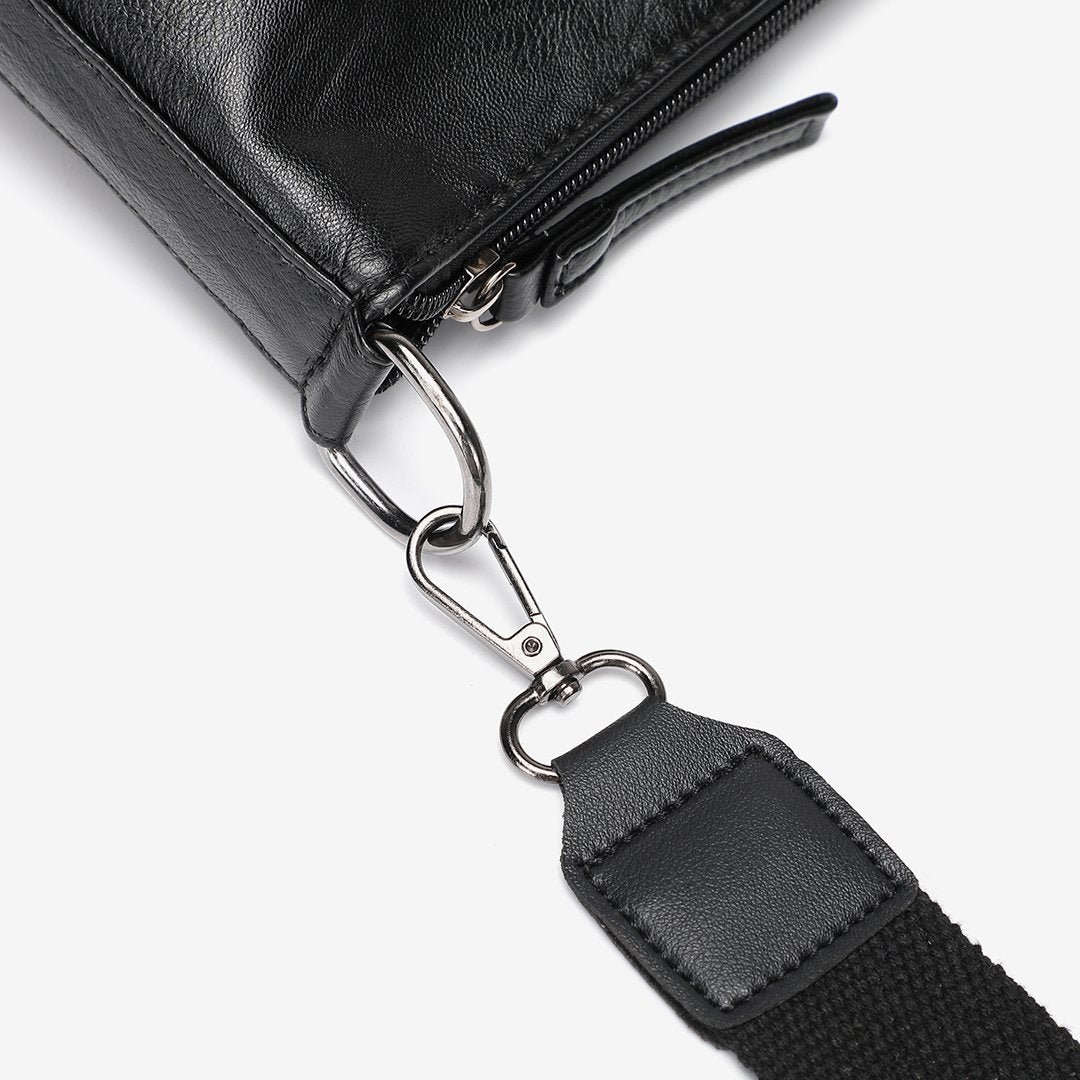 Minimalistic soft PU leather crossbody bag