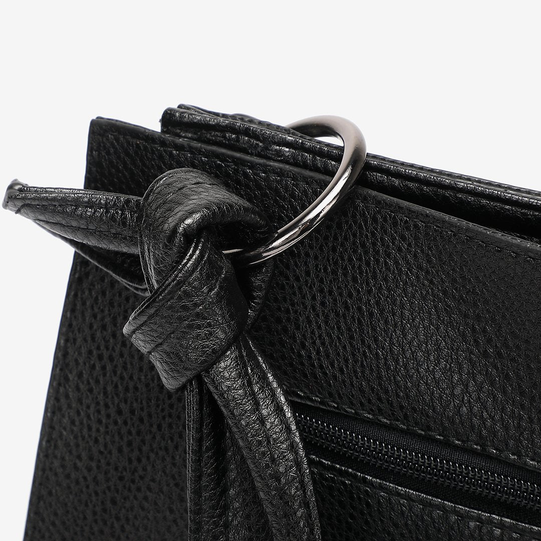 Bold chain strap PU leather crossbody bag