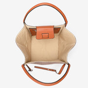 PU leather trim houndstooth trapeze canvas tote