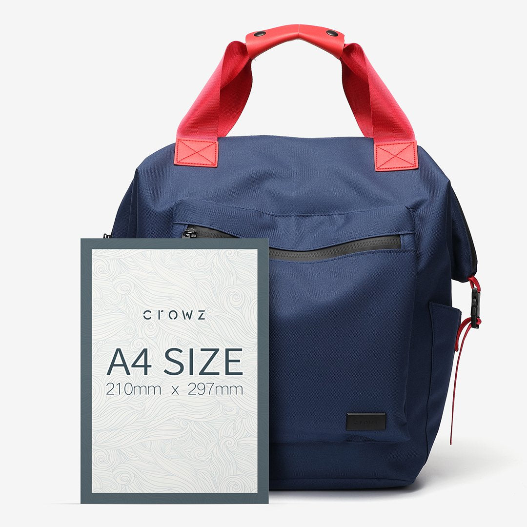 Colourblock top handle unisex nylon backpack