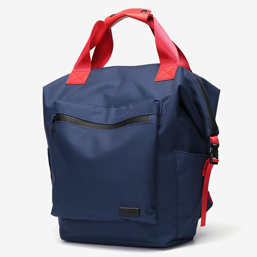 Colourblock top handle unisex nylon backpack