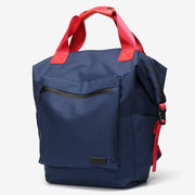 Colourblock top handle unisex nylon backpack