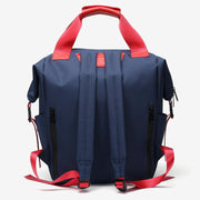 Colourblock top handle unisex nylon backpack