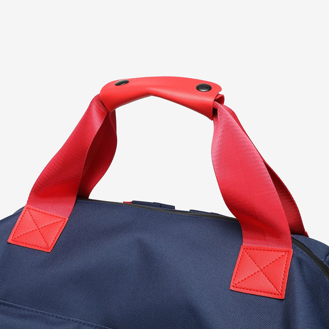 Colourblock top handle unisex nylon backpack