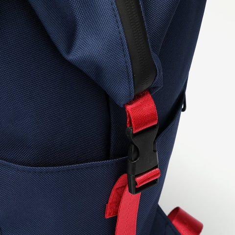 Colourblock top handle unisex nylon backpack