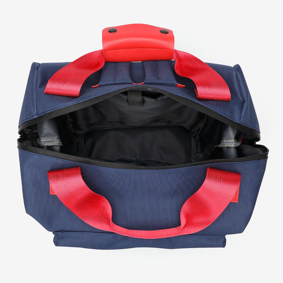 Colourblock top handle unisex nylon backpack