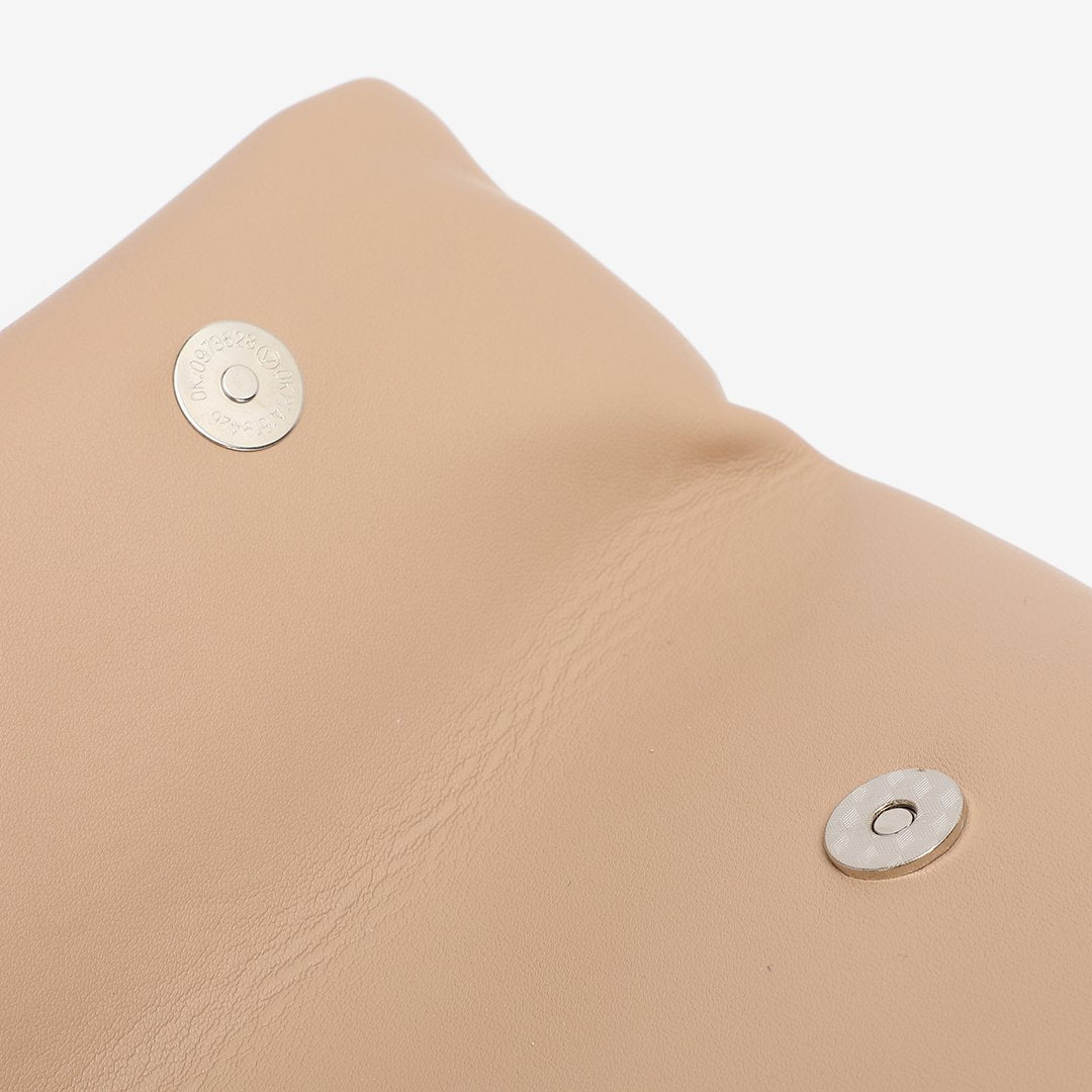 Safety pin embellished flap crossbody bag