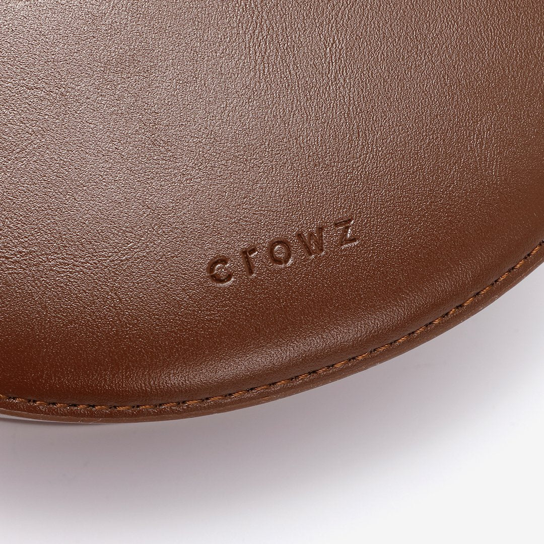 Ring handle colourblock half-moon bag