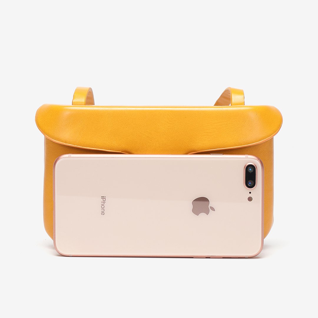 Streamlined PU leather crossbody bag