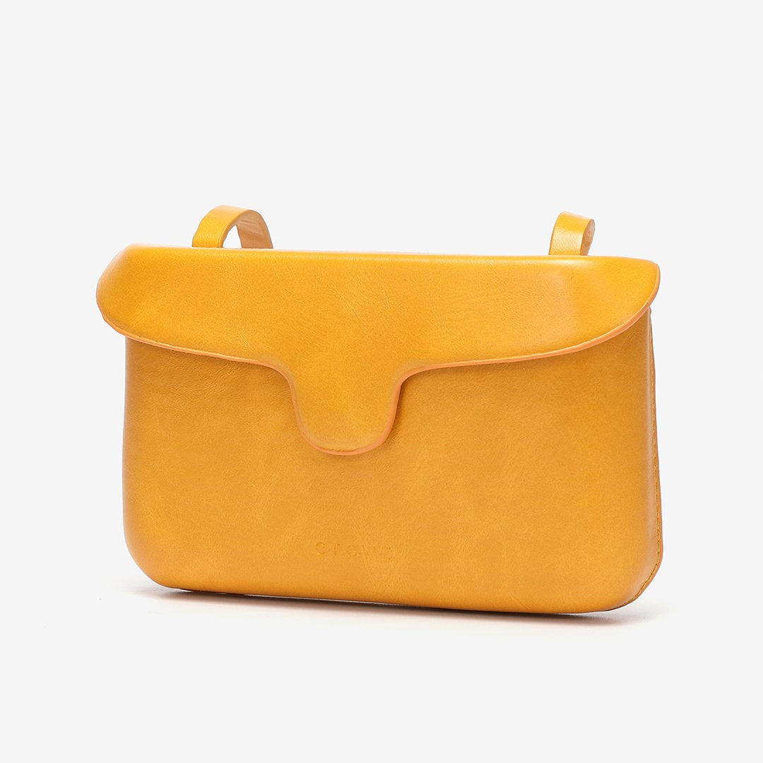 Streamlined PU leather crossbody bag