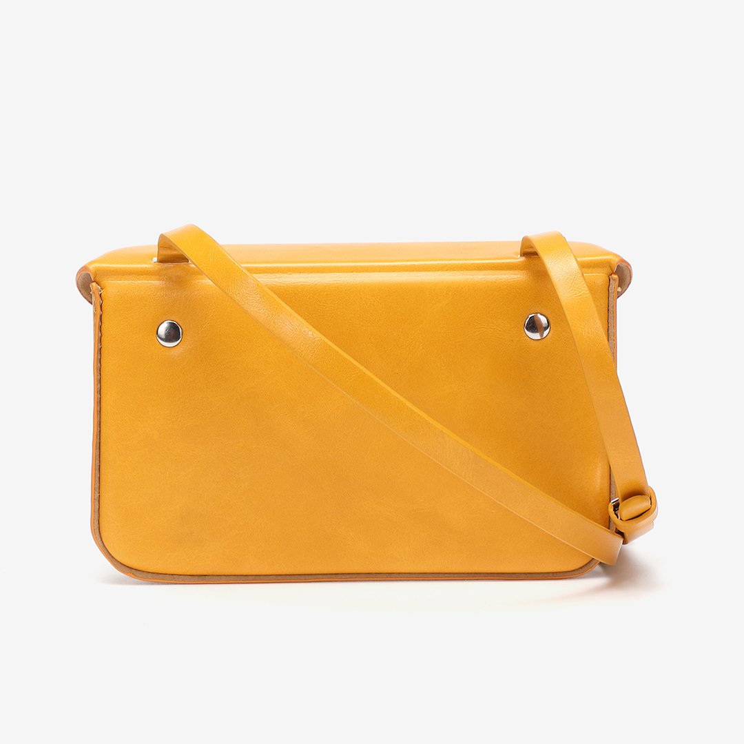 Streamlined PU leather crossbody bag