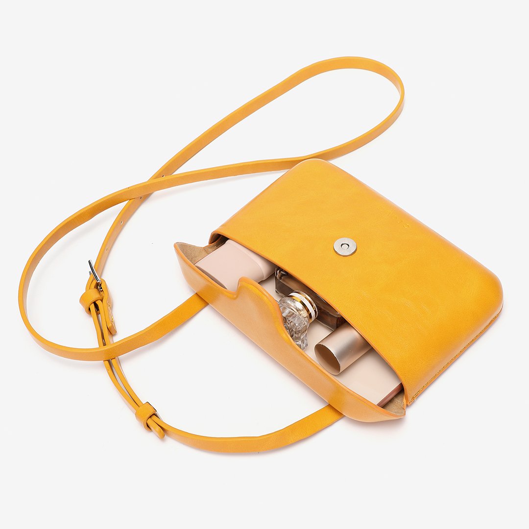Streamlined PU leather crossbody bag