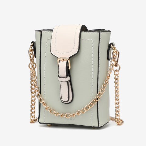 Buckle flap chain strap PU leather crossbody bag