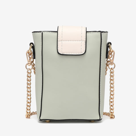 Buckle flap chain strap PU leather crossbody bag