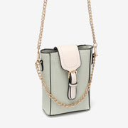 Buckle flap chain strap PU leather crossbody bag